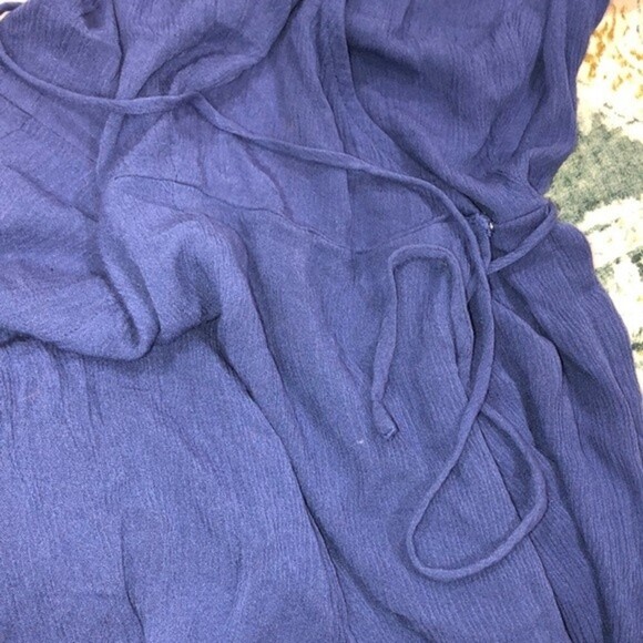 Lulus size small blue crinkle fabric maxi wrap dress - Picture 10 of 10